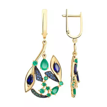 Серьги с английским замком из золота 726149