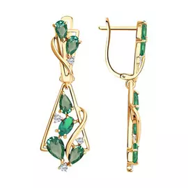 Серьги с английским замком из золота 726153