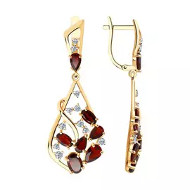 Серьги с английским замком из золота 726154