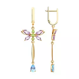 Серьги с английским замком из золота 726158