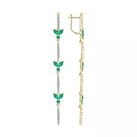 Серьги с английским замком из золота 726168