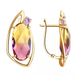 Серьги с английским замком из золота 726203