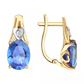 Серьги с английским замком из золота 726823