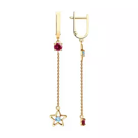 Серьги с английским замком из золота 726842