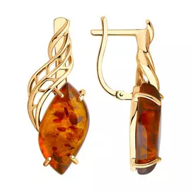 Серьги с английским замком из золота 726846