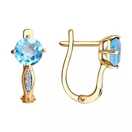 Серьги с английским замком из золота 726857