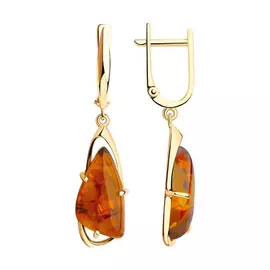 Серьги с английским замком из золота 726863