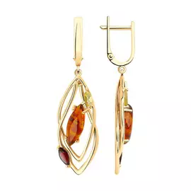 Серьги с английским замком из золота 726868