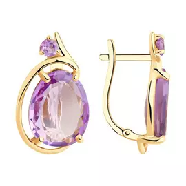 Серьги с английским замком из золота 726869