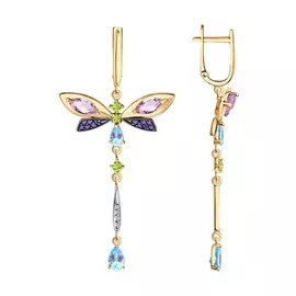 Серьги с английским замком из золота 726871