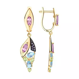 Серьги с английским замком из золота 726943