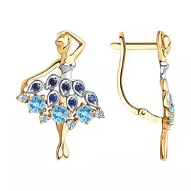 Серьги с английским замком из золота 726962