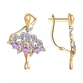 Серьги с английским замком из золота 726963