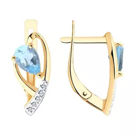 Серьги с английским замком из золота 726989