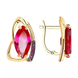 Серьги с английским замком из золота 727002