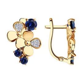 Серьги с английским замком из золота 727016