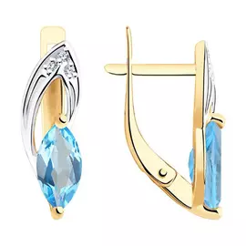 Серьги с английским замком из золота 727031