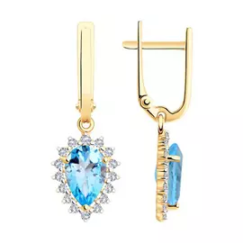 Серьги с английским замком из золота 727035