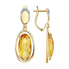 Серьги с английским замком из золота 727071