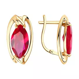 Серьги с английским замком из золота 727079