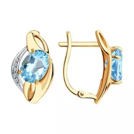 Серьги с английским замком из золота 727082