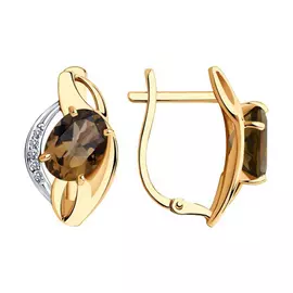 Серьги с английским замком из золота 727112