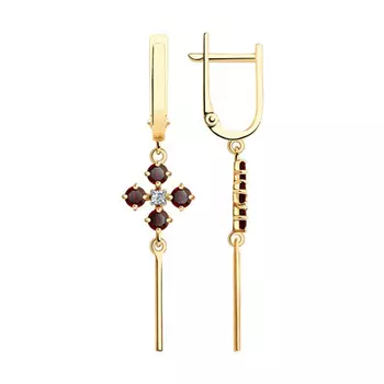 Серьги с английским замком из золота 727113