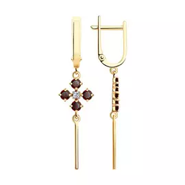 Серьги с английским замком из золота 727113