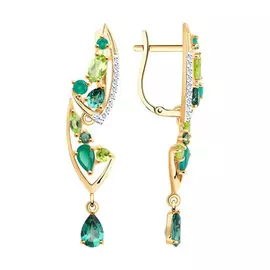 Серьги с английским замком из золота 727156