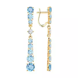 Серьги с английским замком из золота 727179