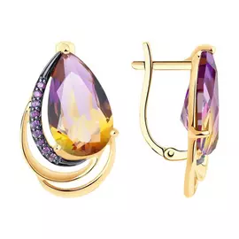 Серьги с английским замком из золота 727182