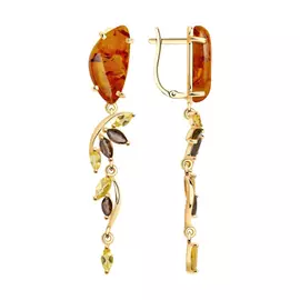 Серьги с английским замком из золота 727188