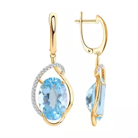 Серьги с английским замком из золота 727197