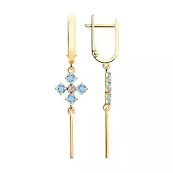 Серьги с английским замком из золота 727199