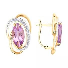 Серьги с английским замком из золота 727203