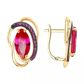 Серьги с английским замком из золота 727205