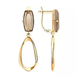 Серьги с английским замком из золота 727220