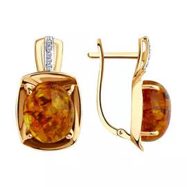 Серьги с английским замком из золота 727246