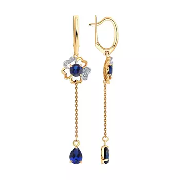 Серьги с английским замком из золота 727312