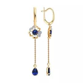 Серьги с английским замком из золота 727312