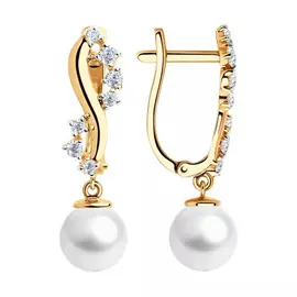 Серьги с английским замком из золота 792156