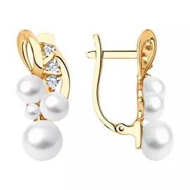 Серьги с английским замком из золота 792190