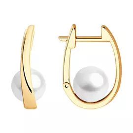 Серьги с английским замком из золота 792204