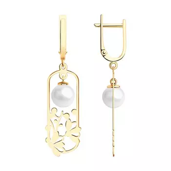 Серьги с английским замком из золота 792214