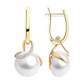 Серьги с английским замком из золота 792222