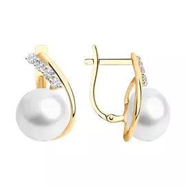 Серьги с английским замком из золота 792236