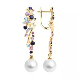 Серьги с английским замком из золота 792248