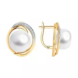 Серьги с английским замком из золота 792250