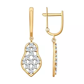 Серьги с английским замком из золота 81020374