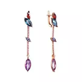 Серьги с английским замком из золота AAS-3722E_SR_PS_MC_YG